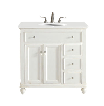 Elegant Lighting Single Bathroom Vanity from the Otto collection in Antique White finish