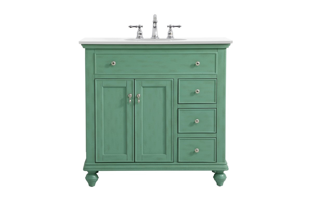 Elegant Lighting Single Bathroom Vanity from the Otto collection in Vintage Mint finish