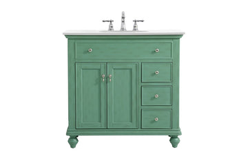 Elegant Lighting Single Bathroom Vanity from the Otto collection in Vintage Mint finish
