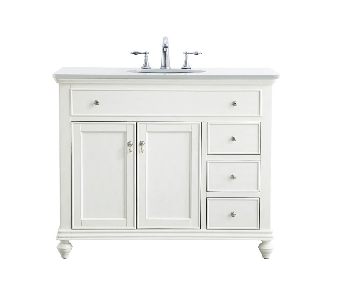 Elegant Lighting Single Bathroom Vanity from the Otto collection in Antique White finish