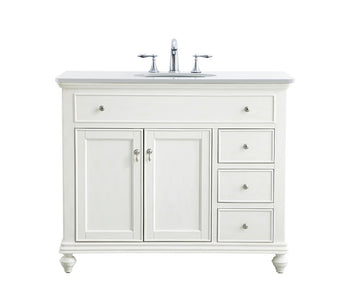 Elegant Lighting Single Bathroom Vanity from the Otto collection in Antique White finish