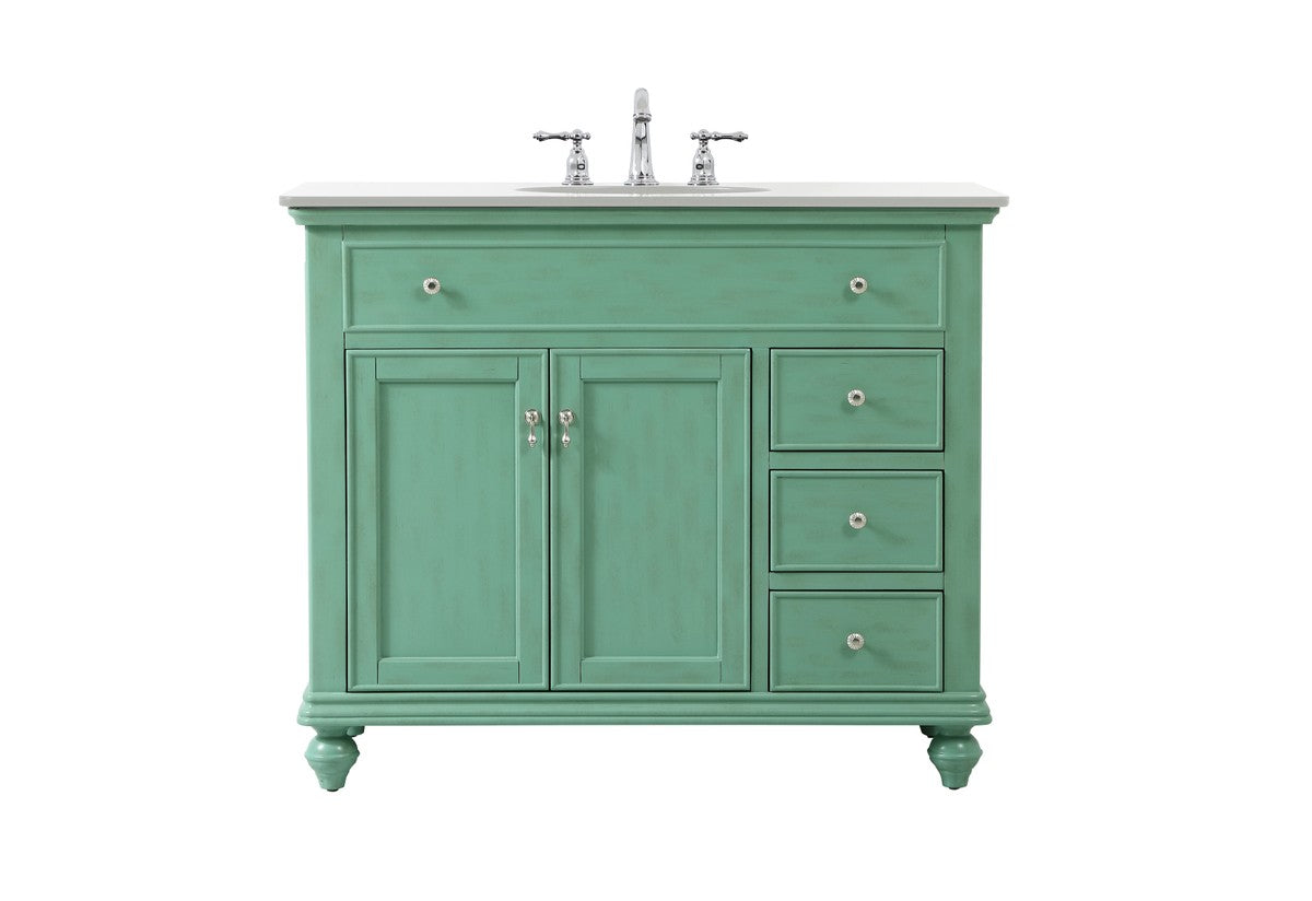 Elegant Lighting Single Bathroom Vanity from the Otto collection in Vintage Mint finish