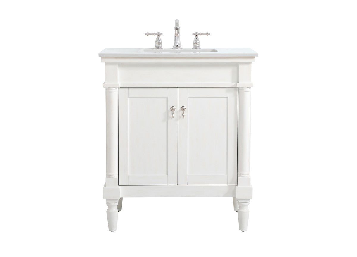 Elegant Lighting Single Bathroom Vanity from the Lexington collection in Antique White finish