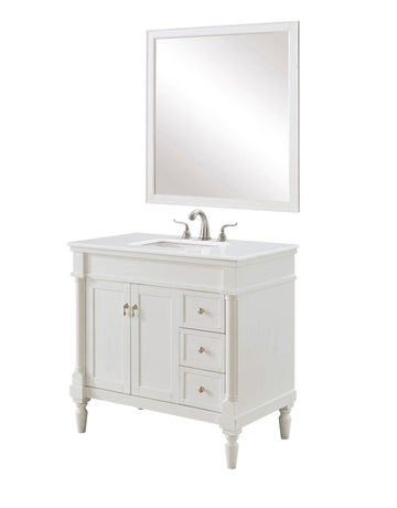 Elegant Lighting Single Bathroom Vanity from the Lexington collection in Antique White finish