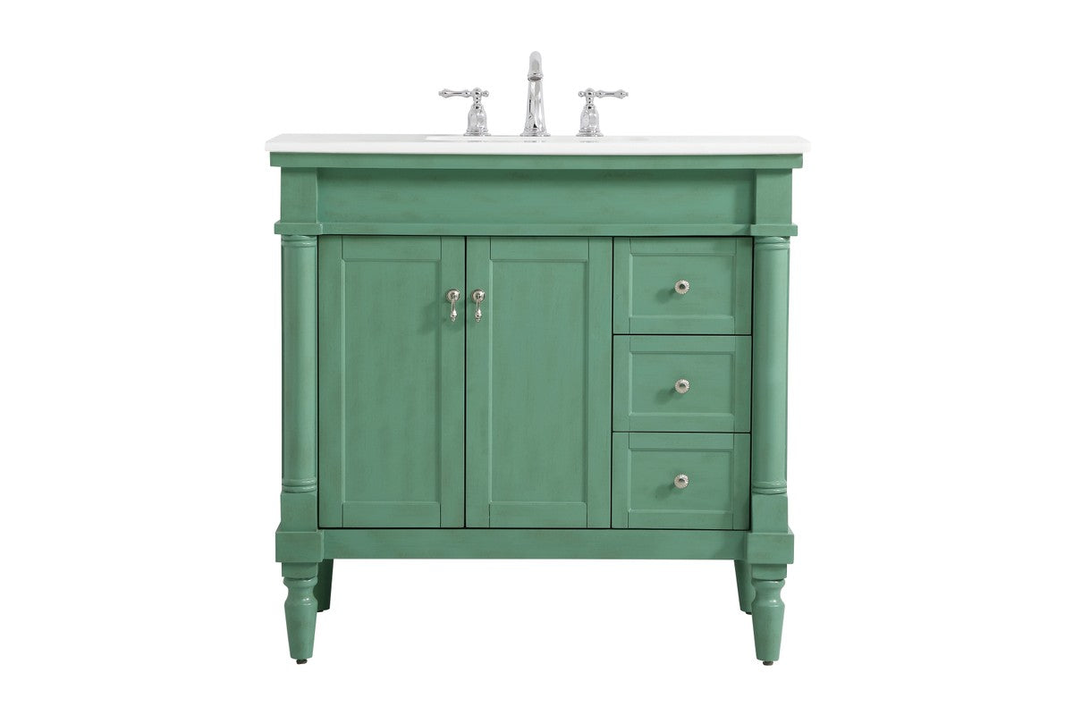 Elegant Lighting Single Bathroom Vanity from the Lexington collection in Vintage Mint finish