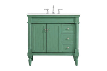 Elegant Lighting Single Bathroom Vanity from the Lexington collection in Vintage Mint finish