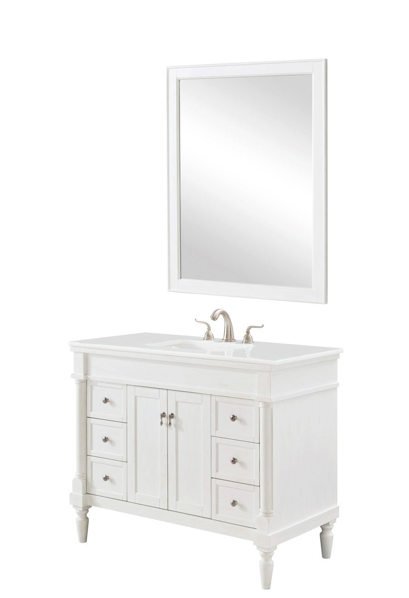 Elegant Lighting Single Bathroom Vanity from the Lexington collection in Antique White finish