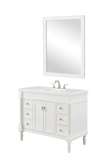 Elegant Lighting Single Bathroom Vanity from the Lexington collection in Antique White finish