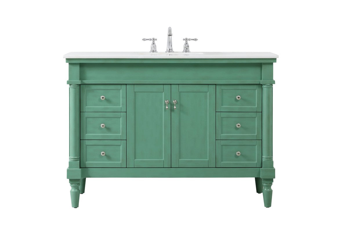 Elegant Lighting Single Bathroom Vanity from the Lexington collection in Vintage Mint finish