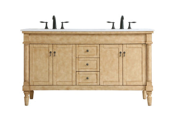 Elegant Lighting Double Bathroom Vanity from the Lexington collection in Antique Beige finish