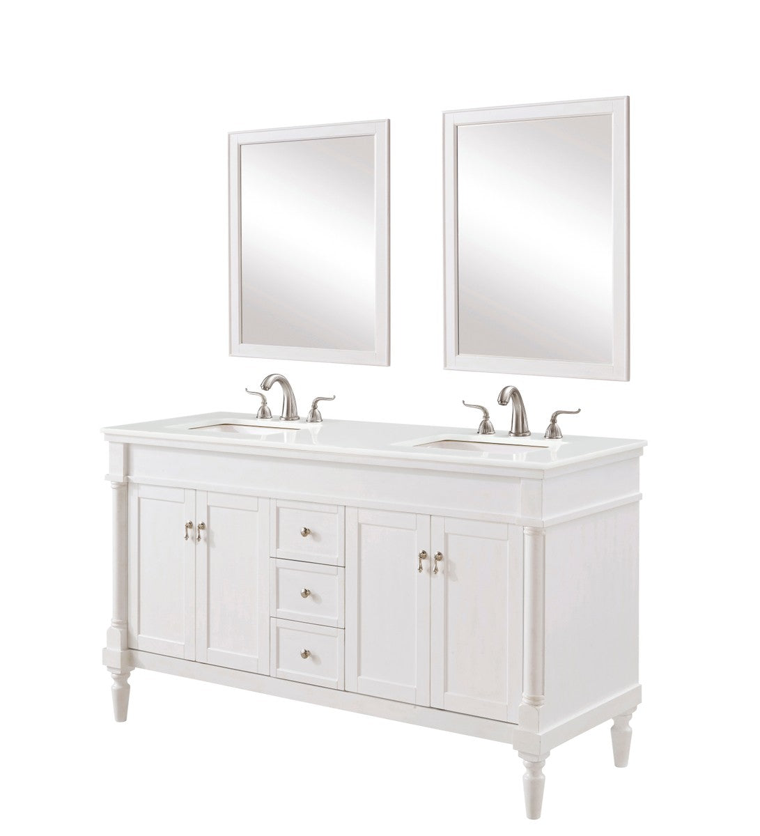 Elegant Lighting Single Bathroom Vanity from the Lexington collection in Antique White finish