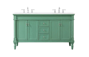 Elegant Lighting Double Bathroom Vanity from the Lexington collection in Vintage Mint finish