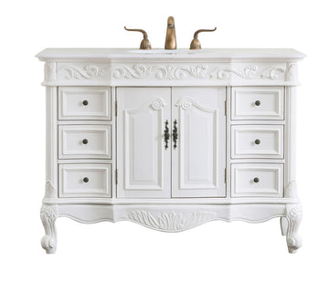 Elegant Lighting Single Bathroom Vanity from the Oakland collection in Antique White finish