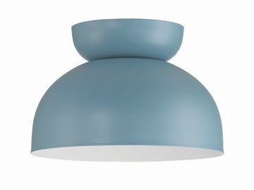 Craftmade One Light Flushmount from the Ventura Dome collection in Dusty Blue finish