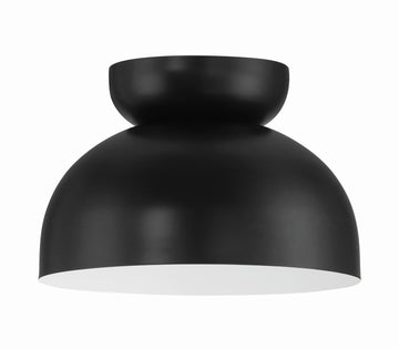 Craftmade One Light Flushmount from the Ventura Dome collection in Flat Black finish