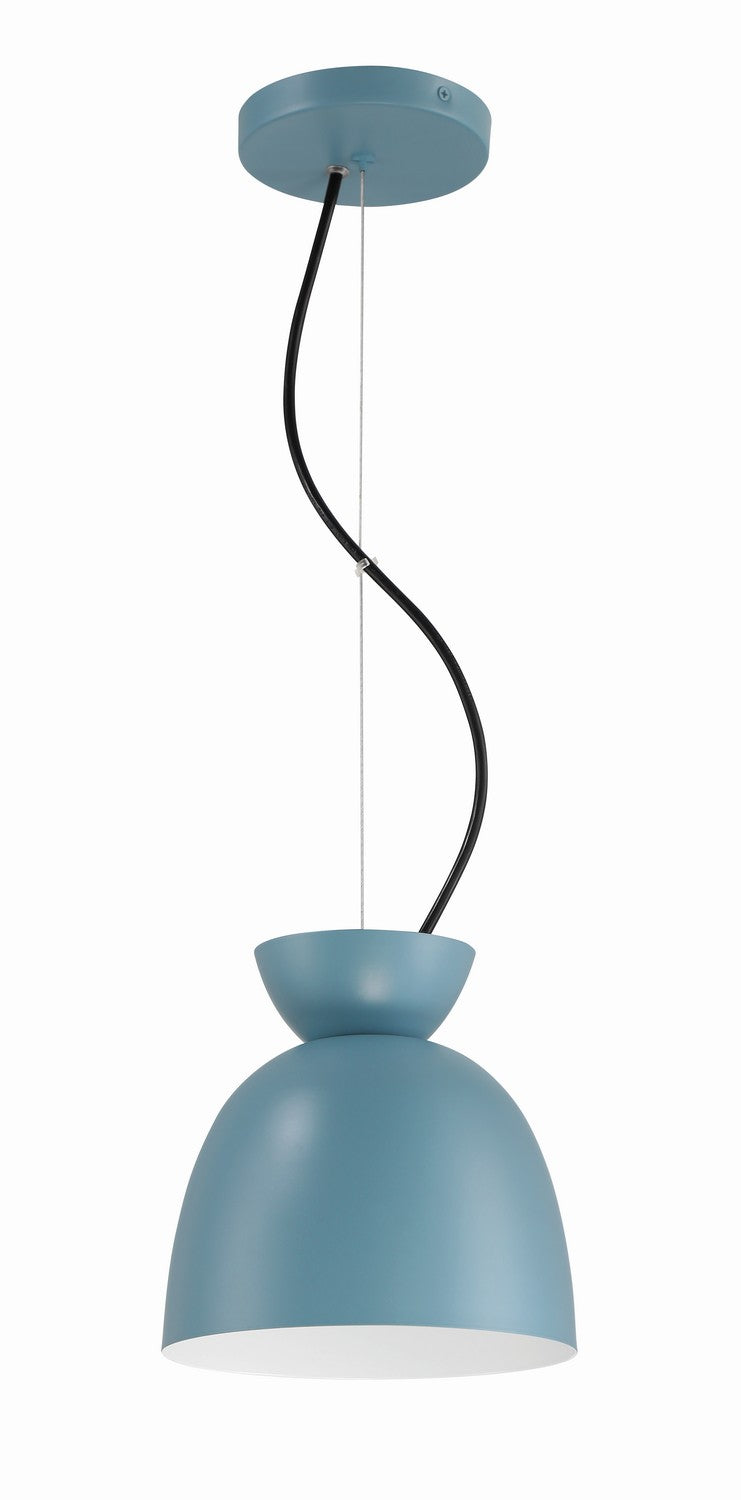 Craftmade One Light Mini Pendant from the Ventura Dome collection in Dusty Blue finish