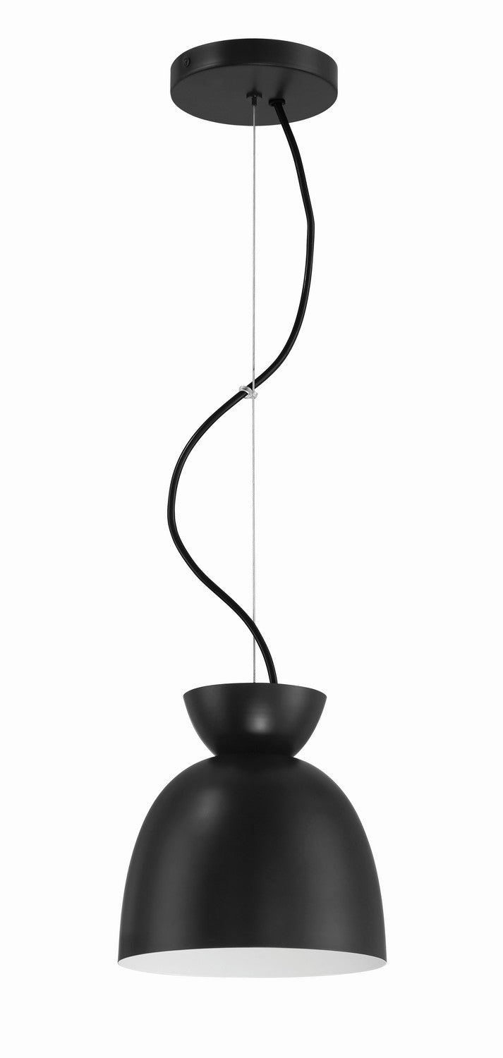 Craftmade One Light Pendant from the Ventura Dome collection in Flat Black finish