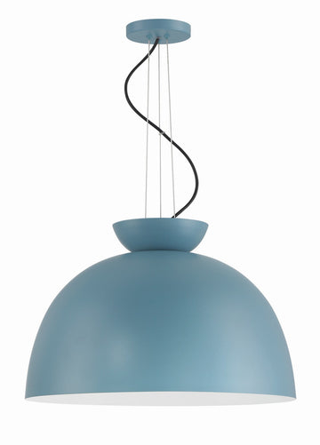Craftmade One Light Pendant from the Ventura Dome collection in Dusty Blue finish