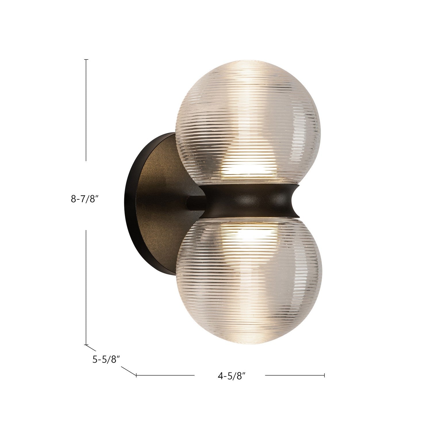 Kuzco Lighting LED Exterior Wall Mount from the Peri collection in Black/Opal Glass finish