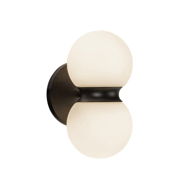 Kuzco Lighting LED Exterior Wall Mount from the Peri collection in Black/Opal Glass finish