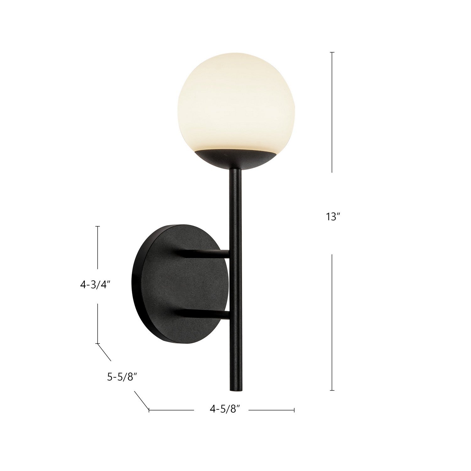 Kuzco Lighting LED Exterior Wall Mount from the Claremont collection in Black/Opal Glass finish