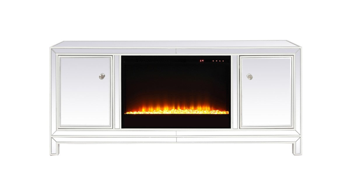 Elegant Lighting TV Stand from the Reflexion collection in White finish