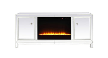 Elegant Lighting TV Stand from the Reflexion collection in White finish
