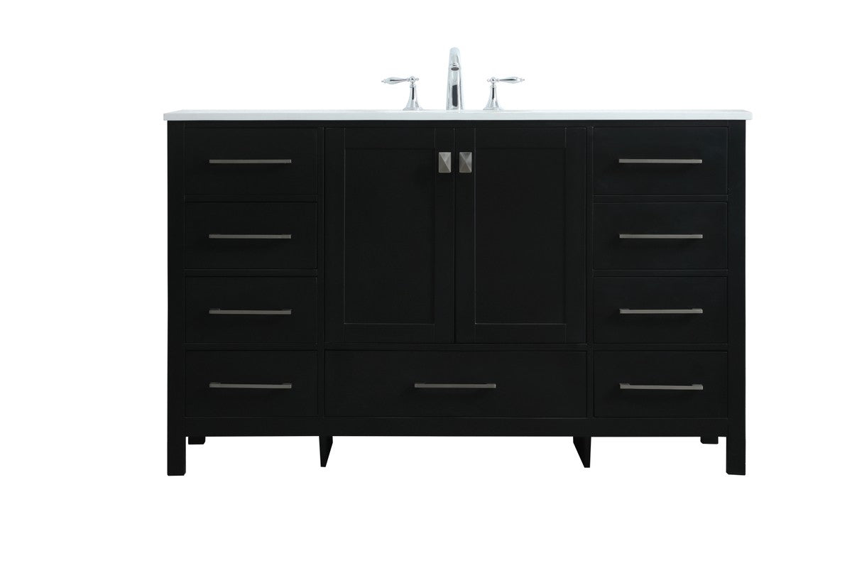 Elegant Lighting SIngle Bathroom Vanity from the Irene collection in Black finish