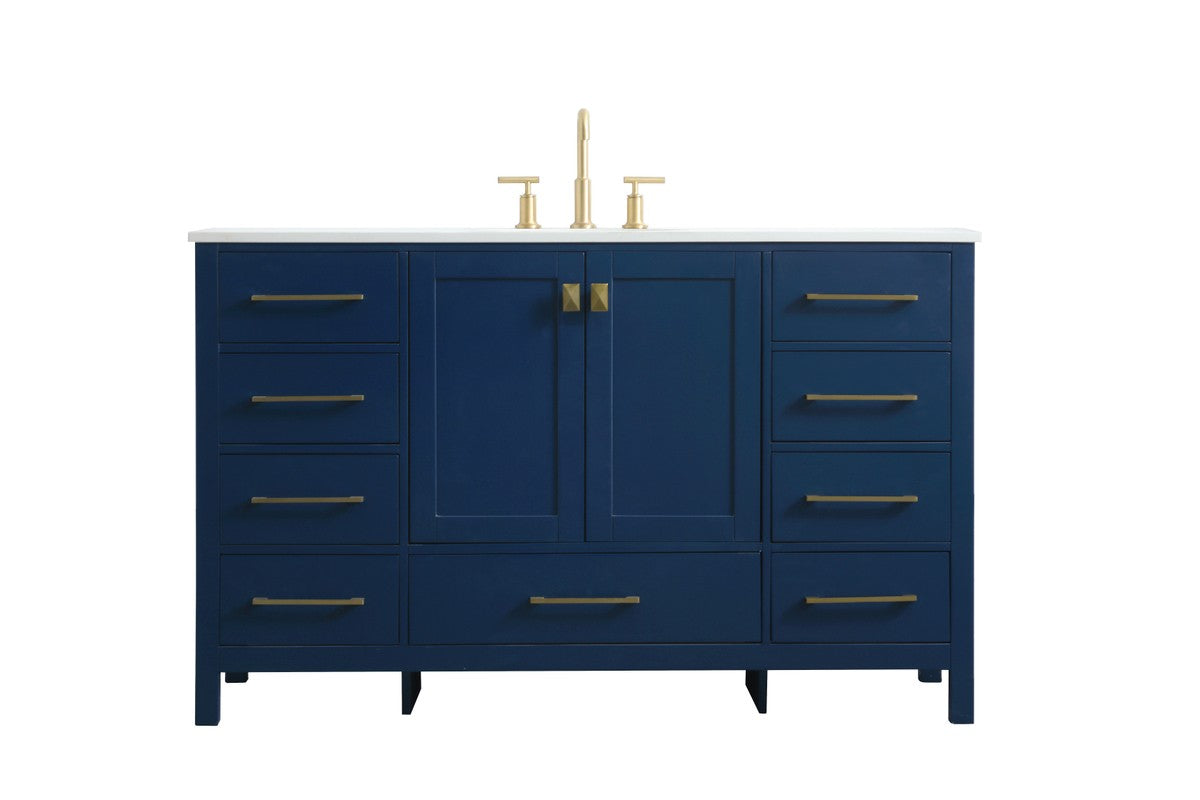 Elegant Lighting SIngle Bathroom Vanity from the Irene collection in Blue finish