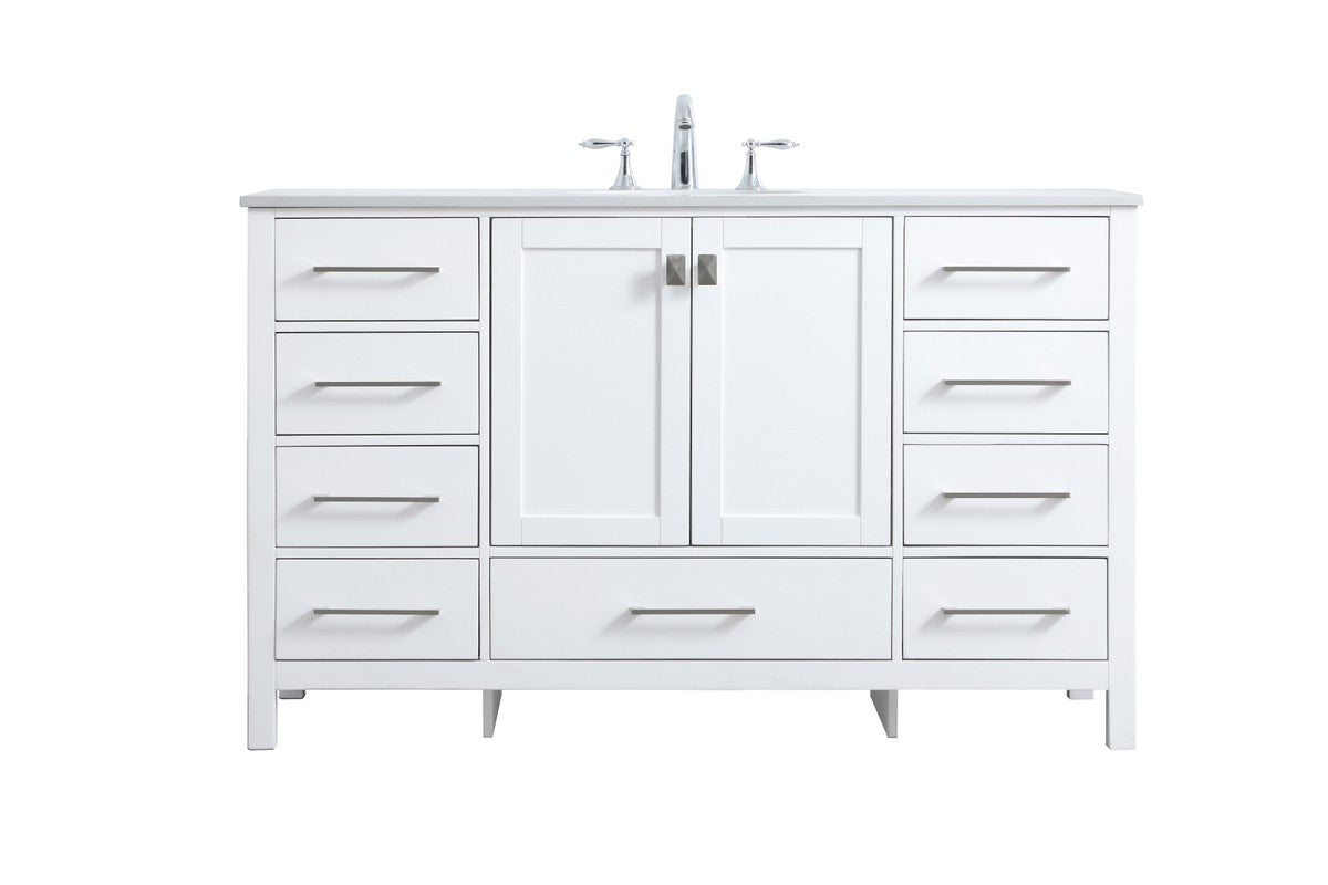 Elegant Lighting SIngle Bathroom Vanity from the Irene collection in White finish