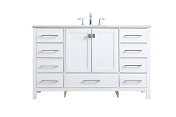 Elegant Lighting SIngle Bathroom Vanity from the Irene collection in White finish
