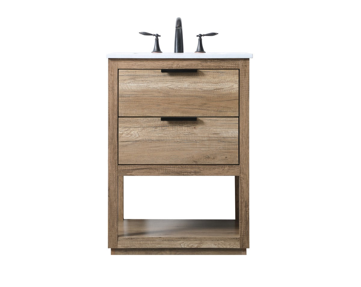 Elegant Lighting SIngle Bathroom Vanity from the Larkin collection in Natural Oak finish
