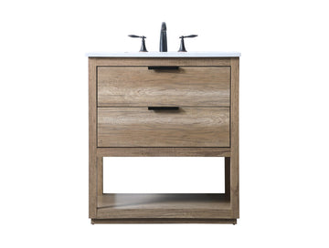 Elegant Lighting SIngle Bathroom Vanity from the Larkin collection in Natural Oak finish