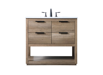 Elegant Lighting SIngle Bathroom Vanity from the Larkin collection in Natural Oak finish