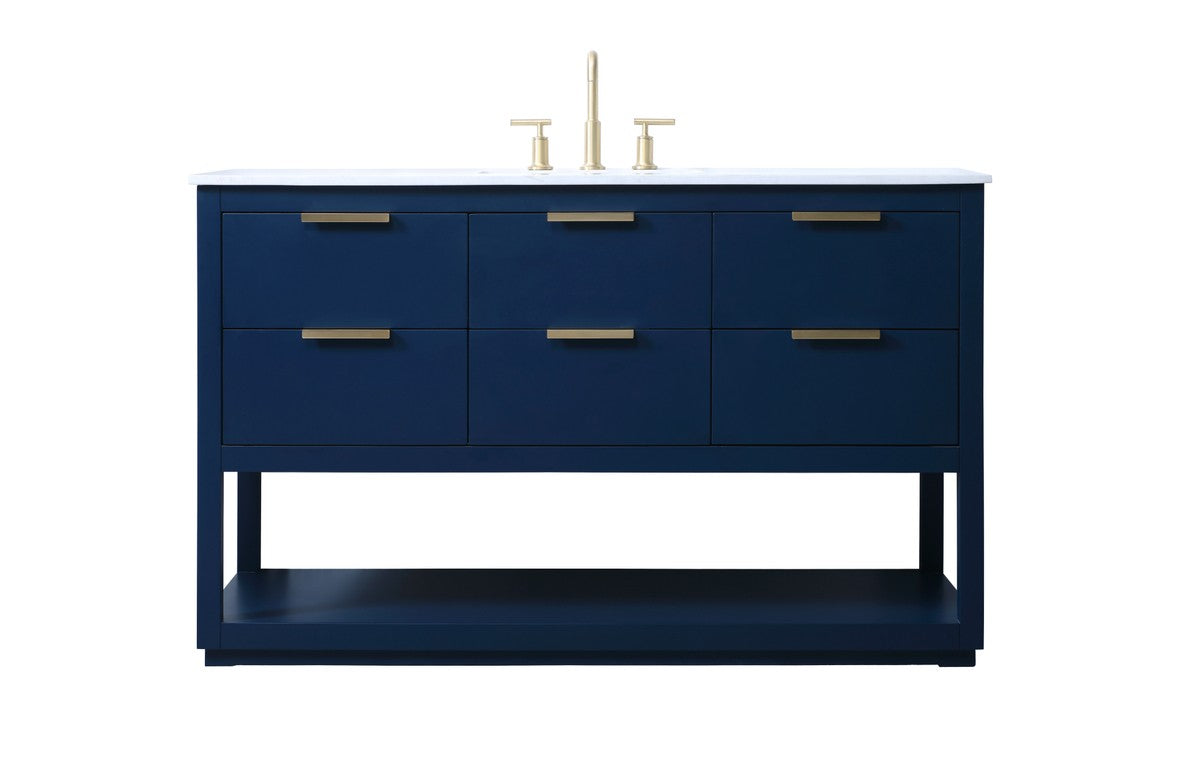 Elegant Lighting SIngle Bathroom Vanity from the Larkin collection in Blue finish