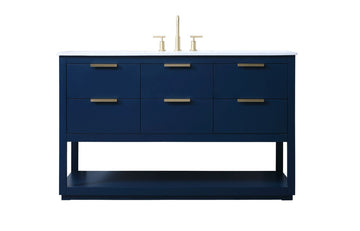Elegant Lighting SIngle Bathroom Vanity from the Larkin collection in Blue finish