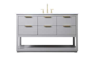 Elegant Lighting SIngle Bathroom Vanity from the Larkin collection in Grey finish