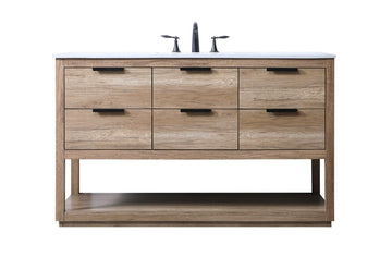 Elegant Lighting SIngle Bathroom Vanity from the Larkin collection in Natural Oak finish