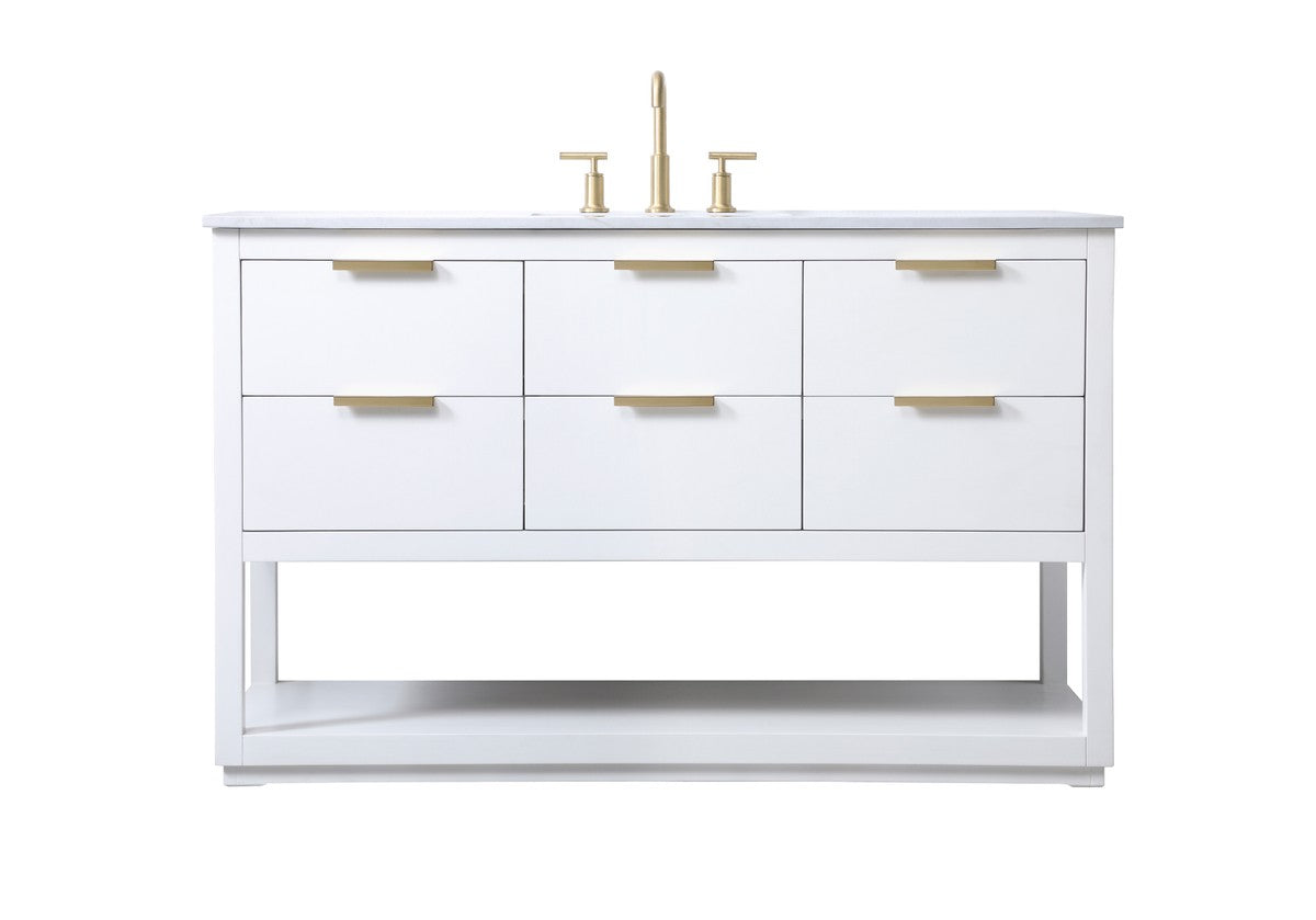 Elegant Lighting SIngle Bathroom Vanity from the Larkin collection in White finish