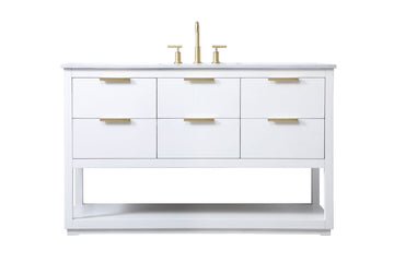 Elegant Lighting SIngle Bathroom Vanity from the Larkin collection in White finish
