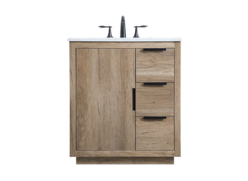 Elegant Lighting SIngle Bathroom Vanity from the Blake collection in Natural Oak finish