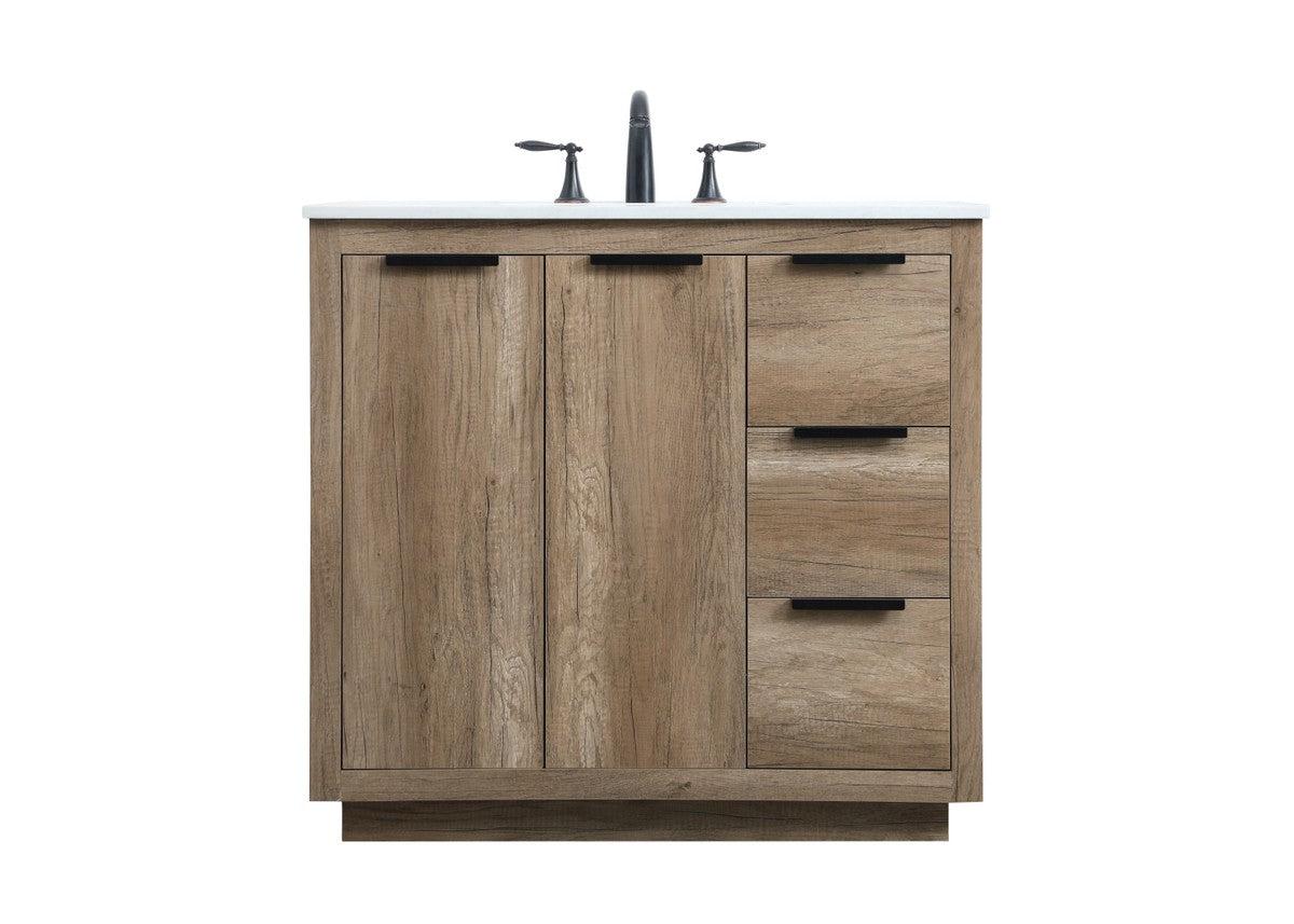 Elegant Lighting SIngle Bathroom Vanity from the Blake collection in Natural Oak finish