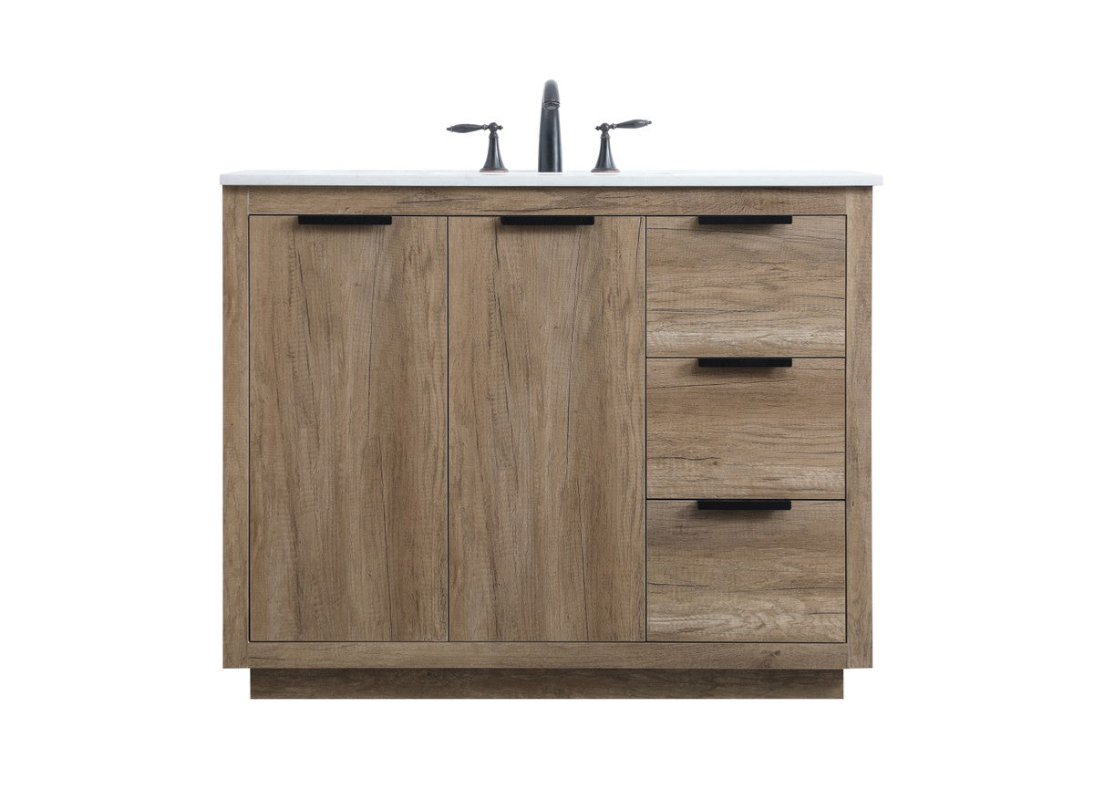 Elegant Lighting SIngle Bathroom Vanity from the Blake collection in Natural Oak finish