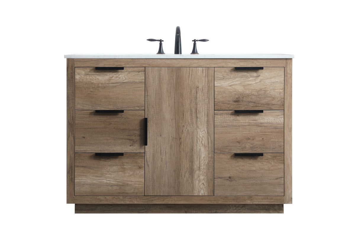 Elegant Lighting SIngle Bathroom Vanity from the Blake collection in Natural Oak finish