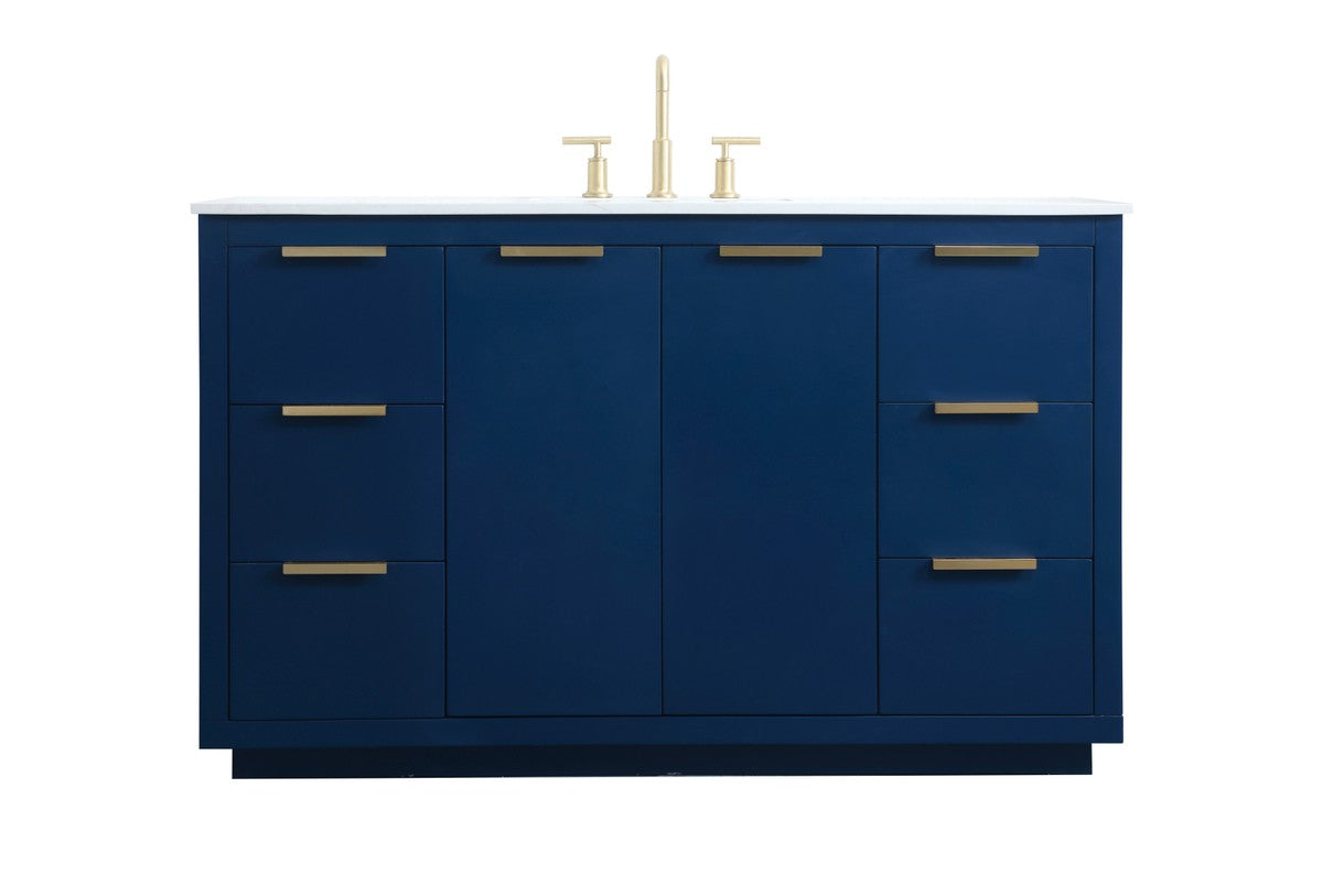 Elegant Lighting SIngle Bathroom Vanity from the Blake collection in Blue finish