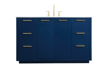 Elegant Lighting SIngle Bathroom Vanity from the Blake collection in Blue finish