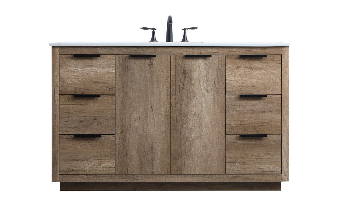 Elegant Lighting SIngle Bathroom Vanity from the Blake collection in Natural Oak finish