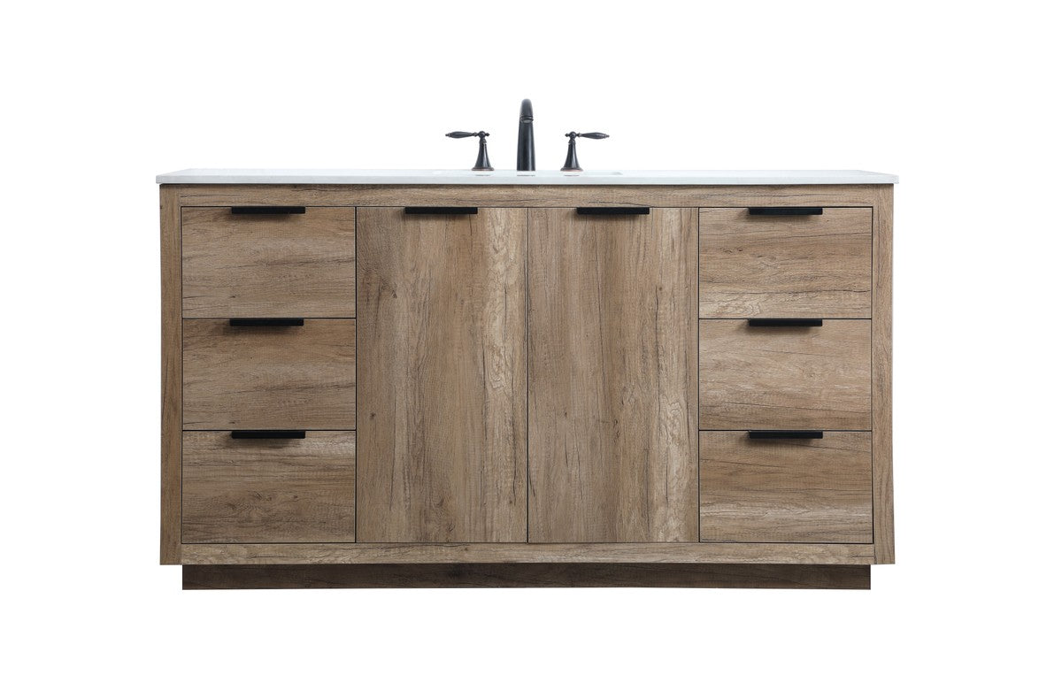 Elegant Lighting SIngle Bathroom Vanity from the Blake collection in Natural Oak finish