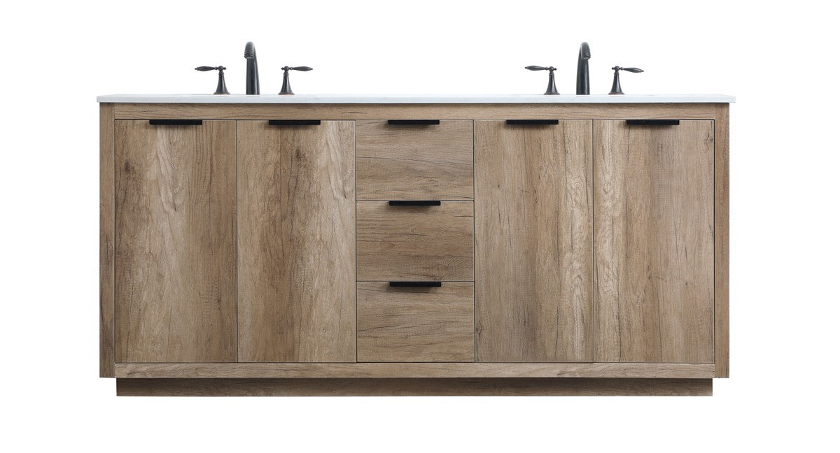 Elegant Lighting Double Bathroom Vanity from the Blake collection in Natural Oak finish