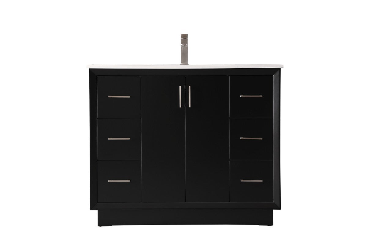 Elegant Lighting SIngle Bathroom Vanity from the Hayes collection in Black finish